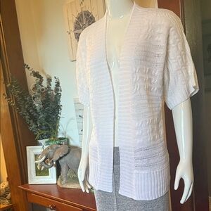 NWT northern reflections size small White Knit Open Cardigan